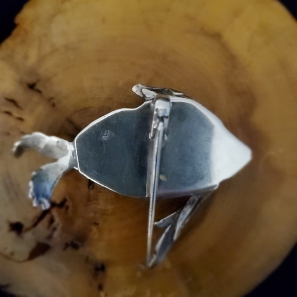 Sterling silver blue Lapis Brooch - Picture 2 of 4